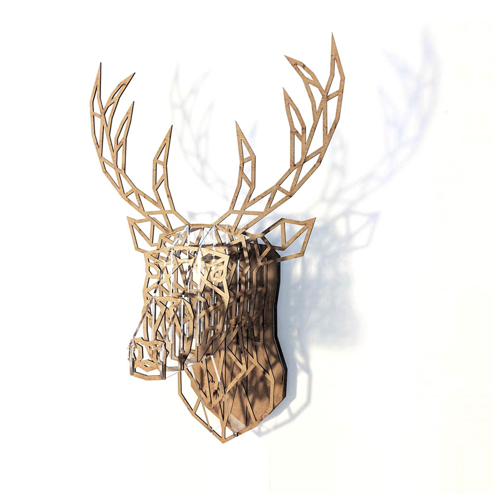 3D Geometric Stag Head